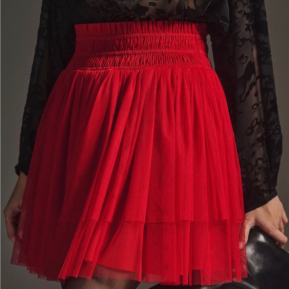 Anthropologie Skirt NWT Red Tulle Flirty & Fun Perfect Size L SOLD OUT & GORG! - Picture 6 of 6